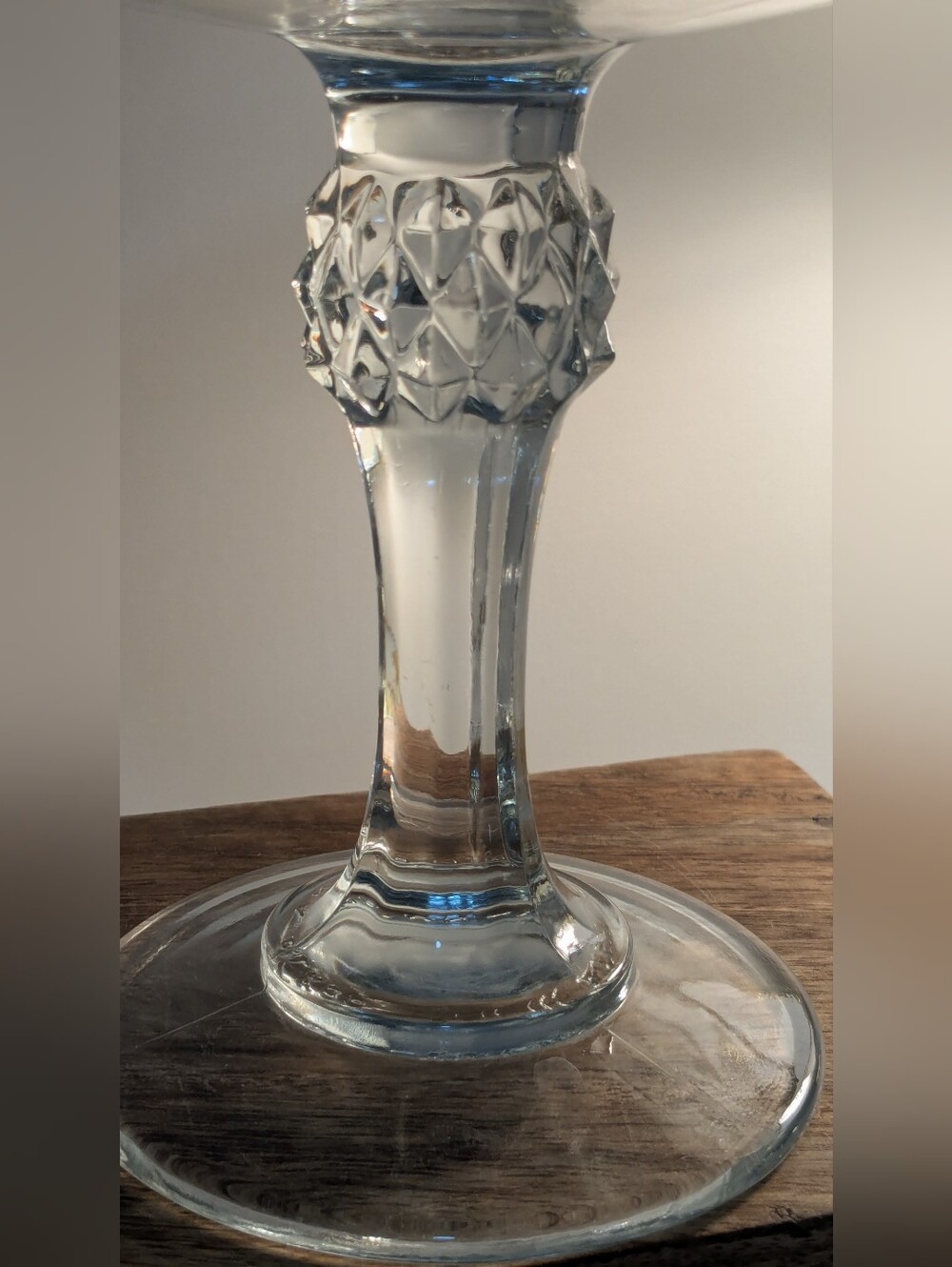 Vintage 1960s Indiana Glass Pedestal Compote/ Candy Dish, Diamond Point Pattern - Picture 12 of 12